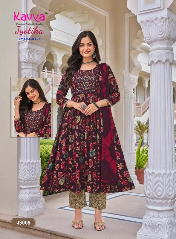 Kavya jyotika vol 43 umbrella cut kurti pant set wholesale flipkart